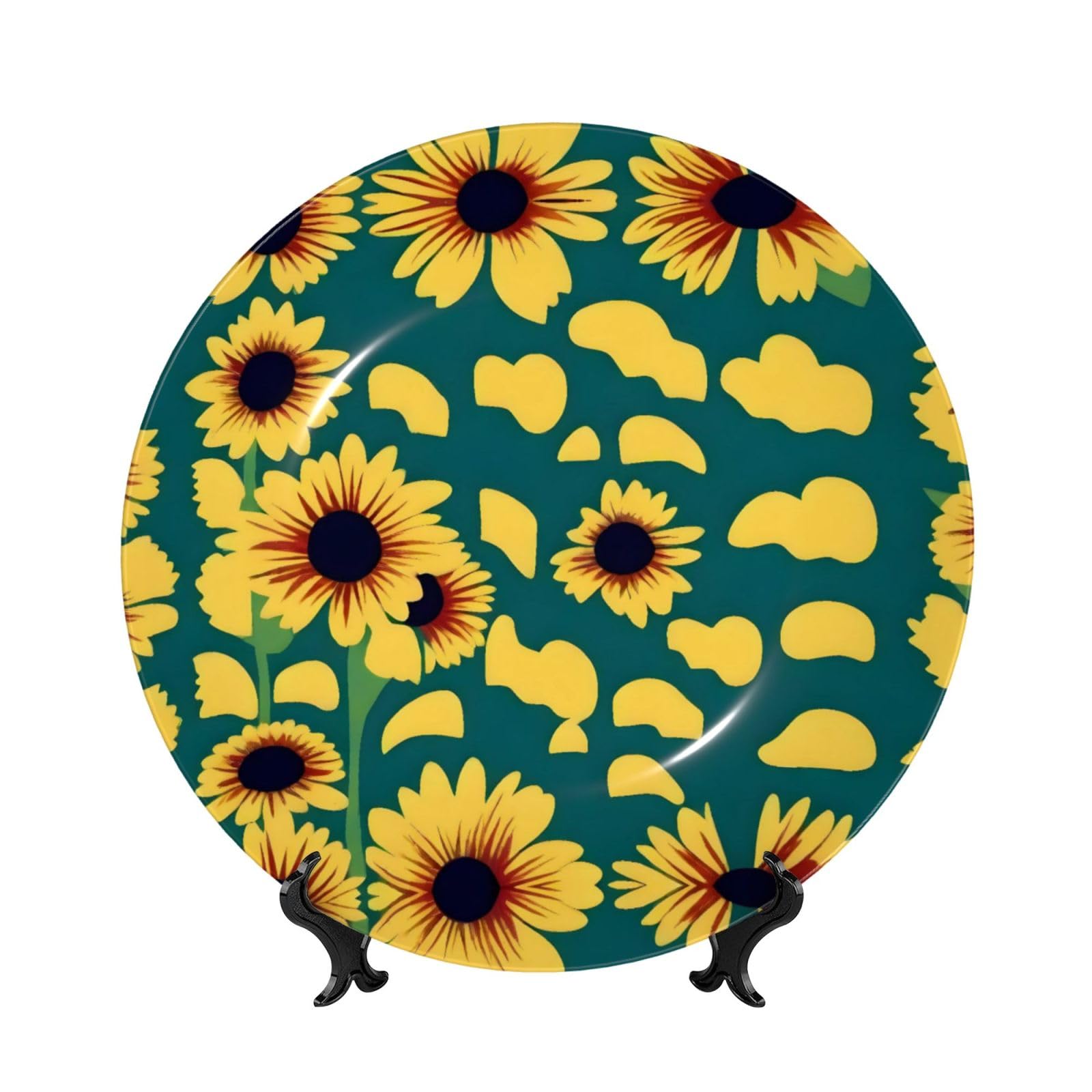 Platos decorativos retro de girasol de 8 pulgadas para manualidades y adornos