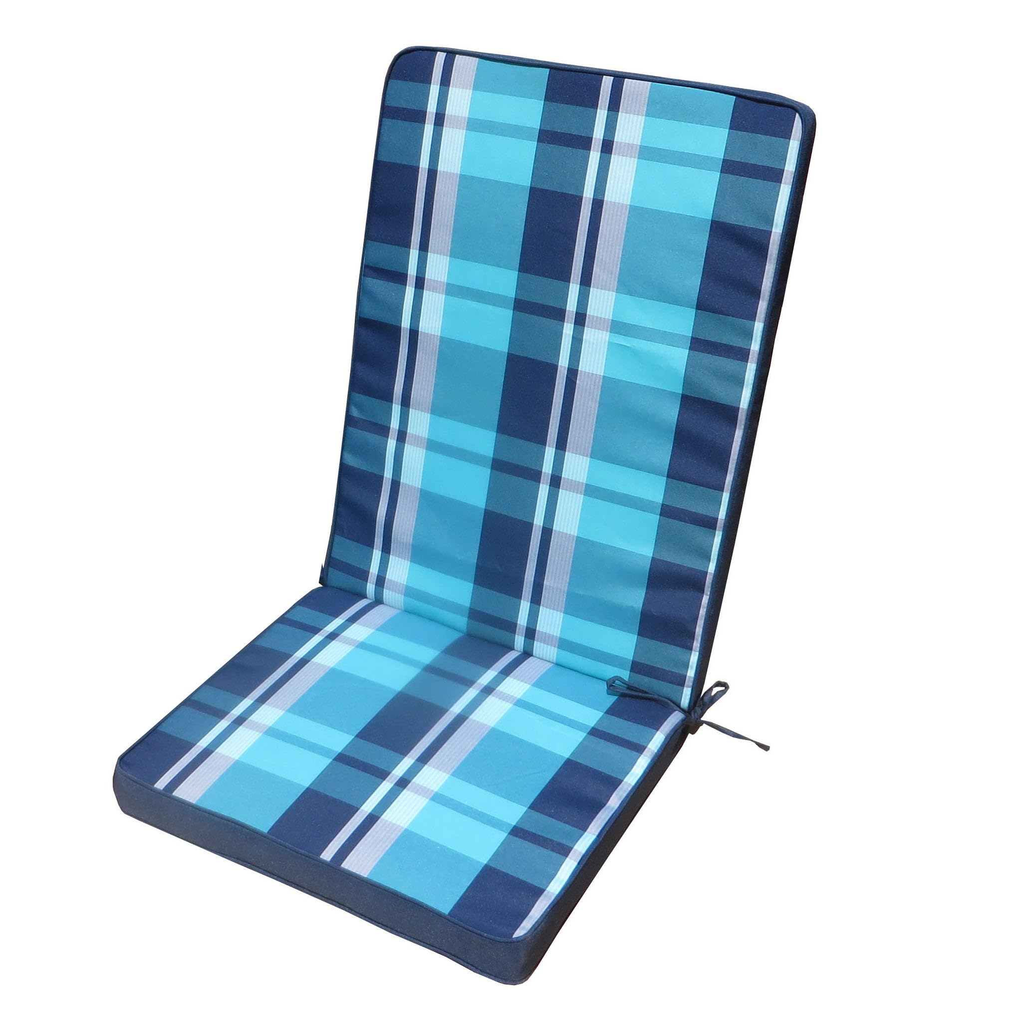 Cuscino imbottito da esterno 40x90 cm con schienale per sedie idrorepellente e sfoderabile - Tortora