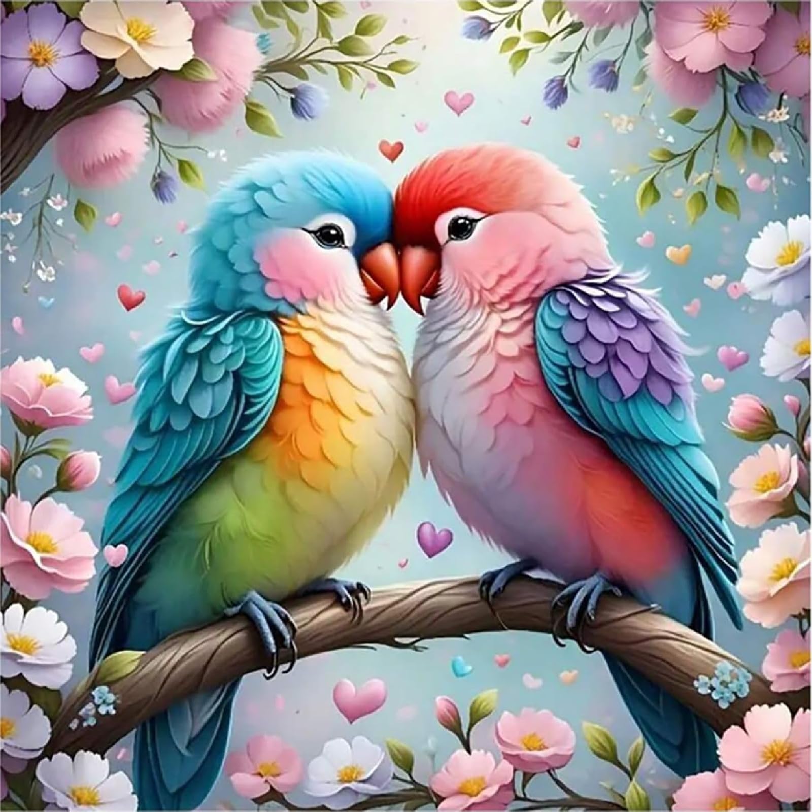 Jakener Diamond Art-Bird-251222 Bird Diamond Art Kits Adults, 5D Animal Parrot Diamond Painting Kit For Adults, Fun Diy Full Round Drill Crystal Gem Art Craft, Adults Paint By Diamonds Dots Home Wall Decor 14X14 Inch