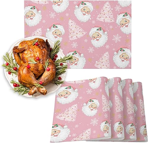 Vista 355 de Juego de 6 manteles individuales rojos para el día de San Valentín, diseño de corazón de San Valentín, resistentes al calor, lavables, manteles