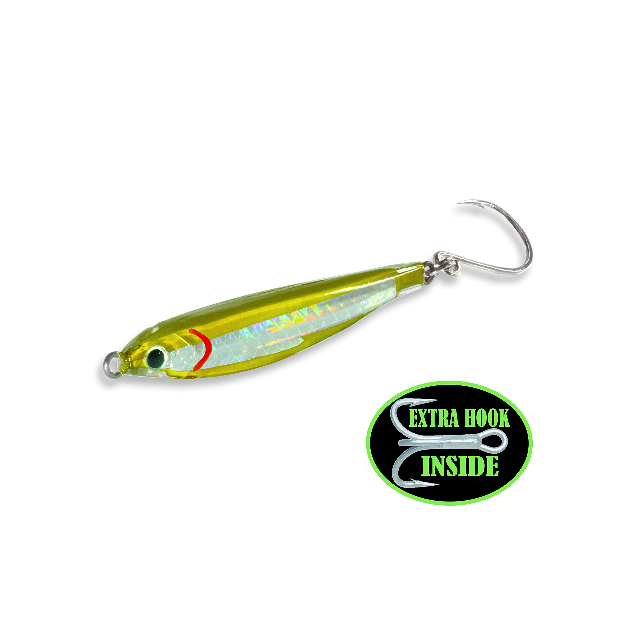 Fat Cow Epoxy Jig Fat Minnow with in-Line Hook and Extra Treble Hook