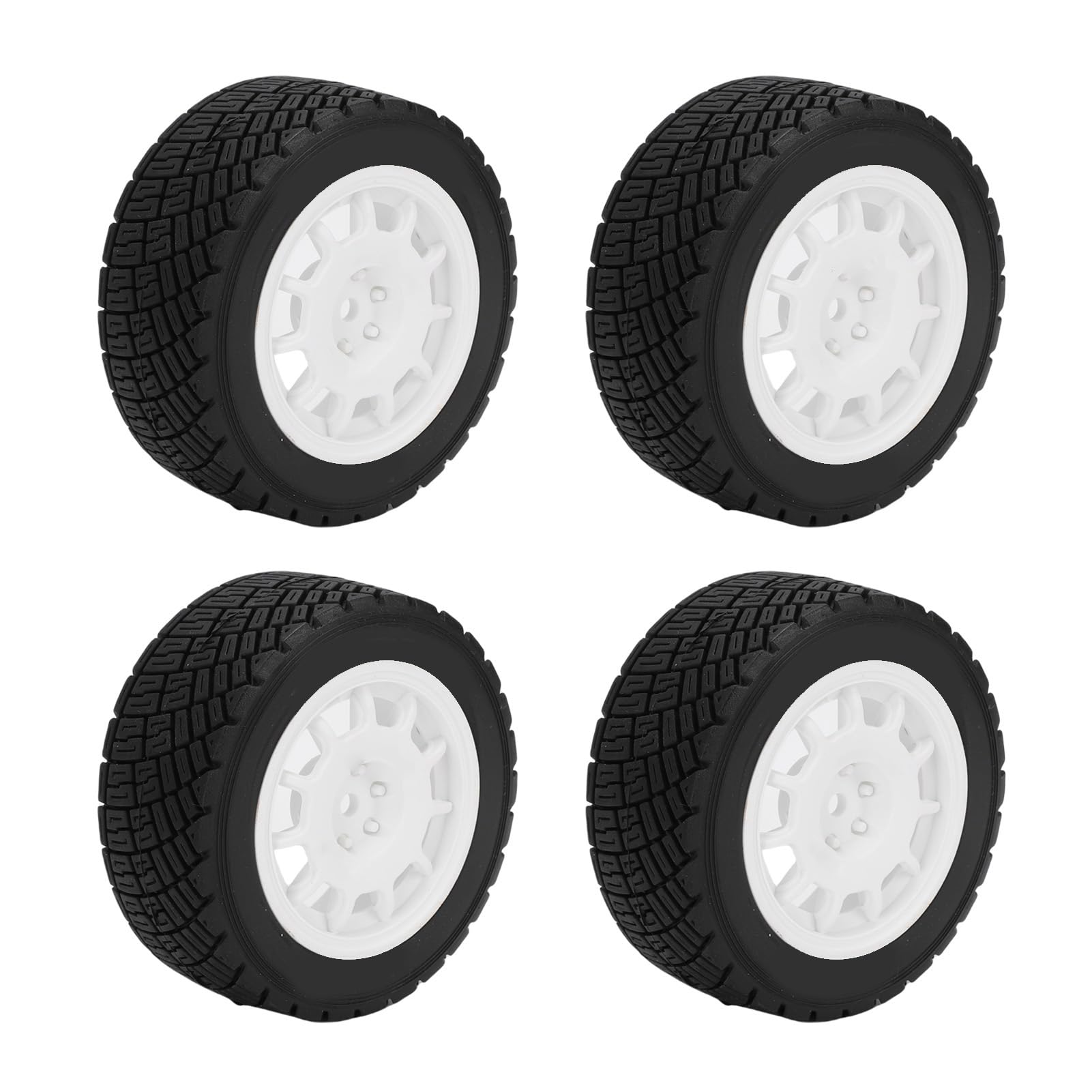 Buachois Pneumatici per Auto RC, 4 Pezzi Gomma Sostituzione per Modellini 12mm Antiscivolo Design Testurizzato, Ruote per Veicoli Radiocomandati Giocattolo