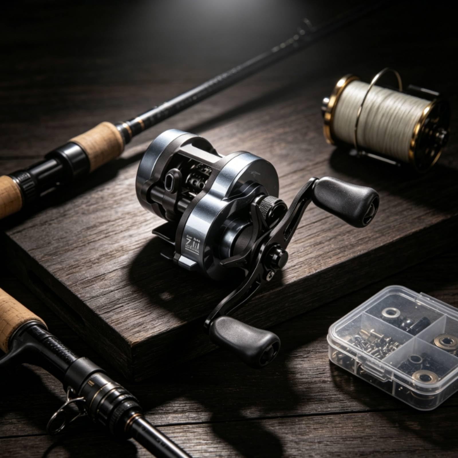 Carrete de Pesca Baitcaster Tambor Diseño Cilindro de Bobina Baja Fricción de Frenado Electrónico Piezas Visibles