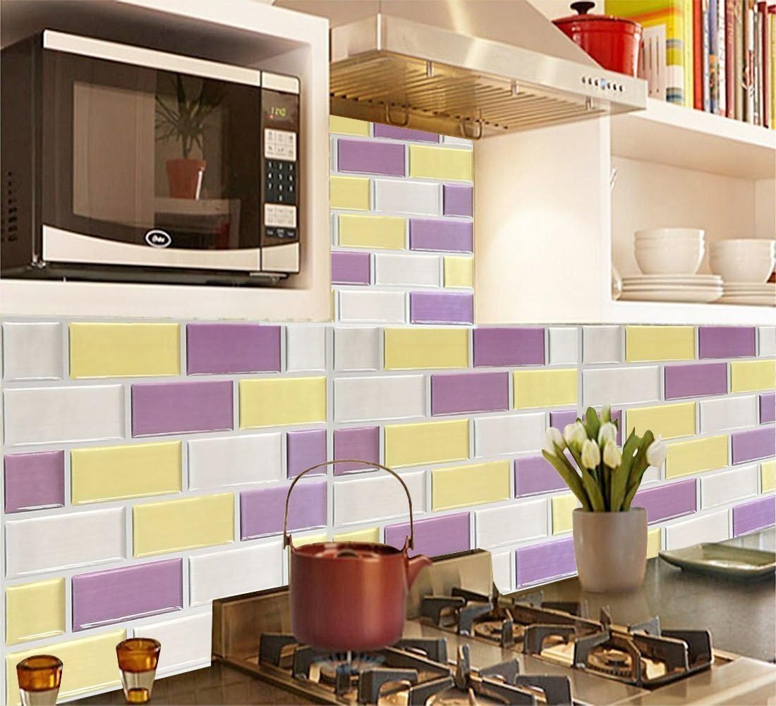 Pop Resin Eco-friendly Waterproof Self Adhesive Mosaic Brick 3D Vinyl Wall Sticker