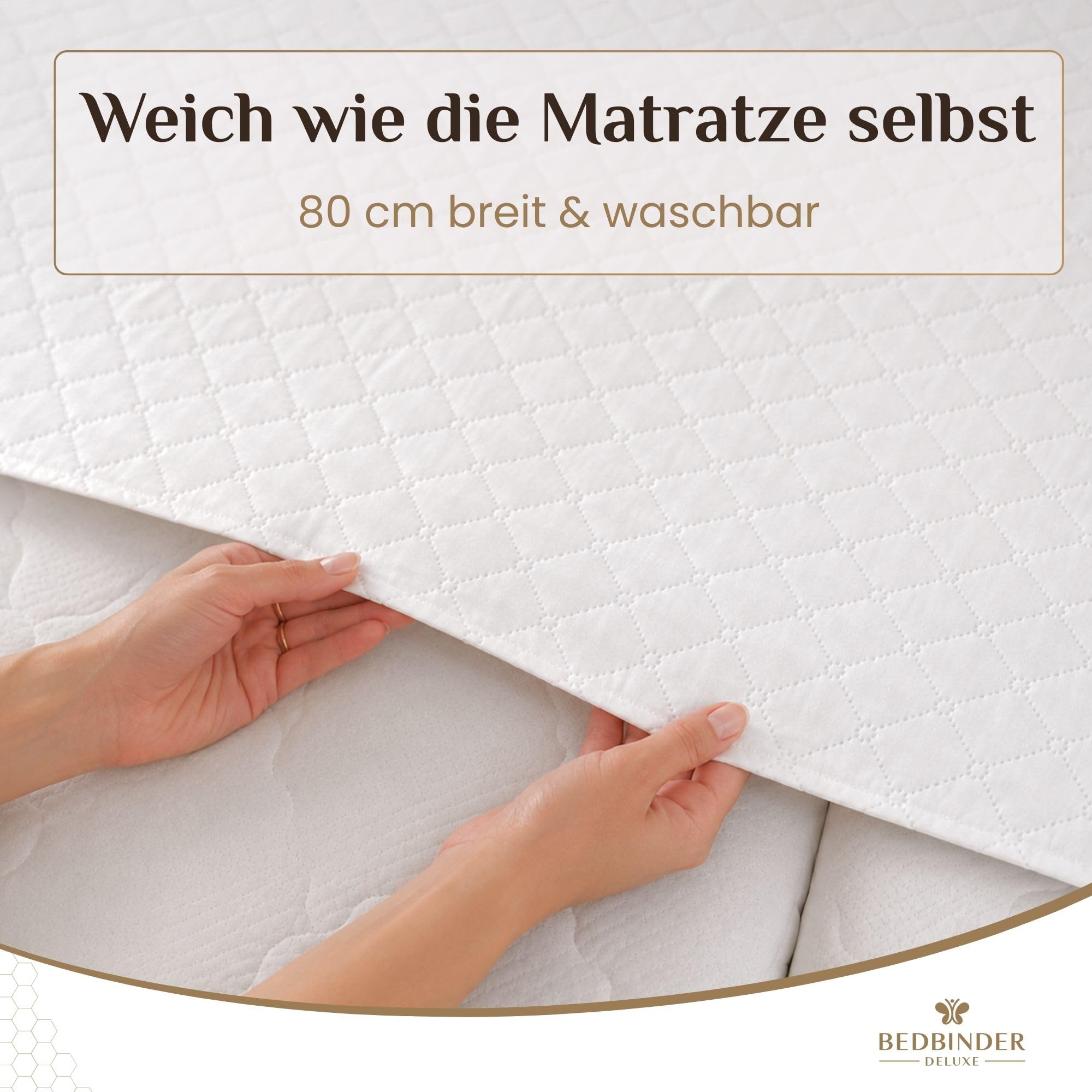 Bedbinder Deluxe Liebesbrücke für Matratzen 80 cm - Matratzenverbinder | Schließt die Besucherritze von unten – ohne Schaum, ohne Geruch. Hält gegen Verrutschen. 7 Jahre Garantie.