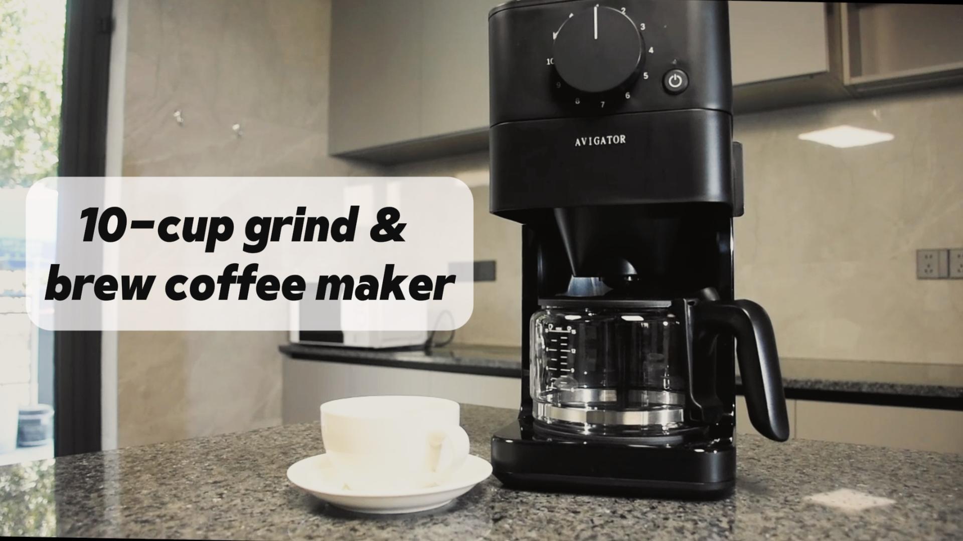 Amazon.com: avigator 10 Cup Coffee Maker with Grinder Built in