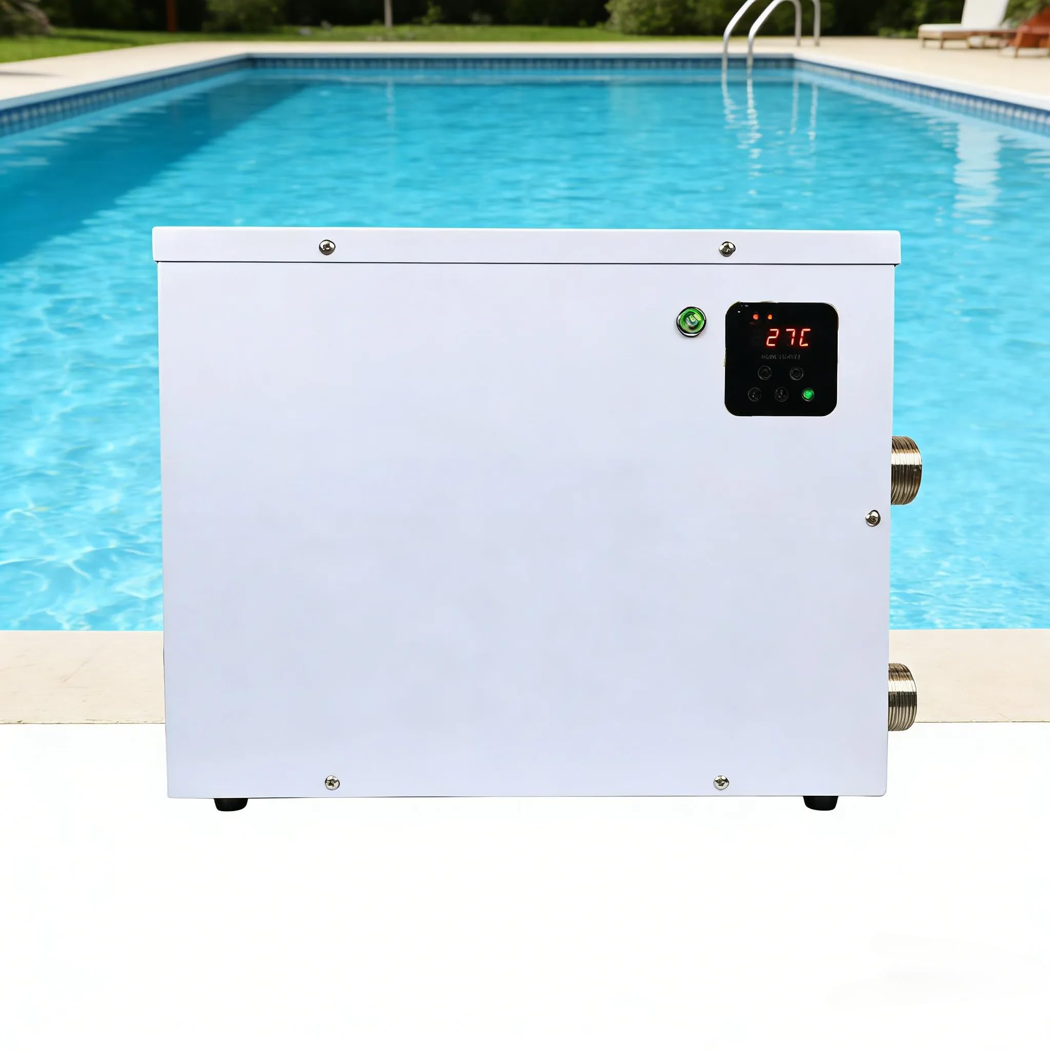 Genérico Bomba de Calor for Piscina Calentador de Agua eléctrico para Piscina, termostato de 11 kW, Digital para bañera de hidromasaje, con Tanque para Piscinas elevadas, enterradas, 220 V