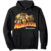 Madagascar Squished Group Shot Classic Movie Logo Pullover Hoodie