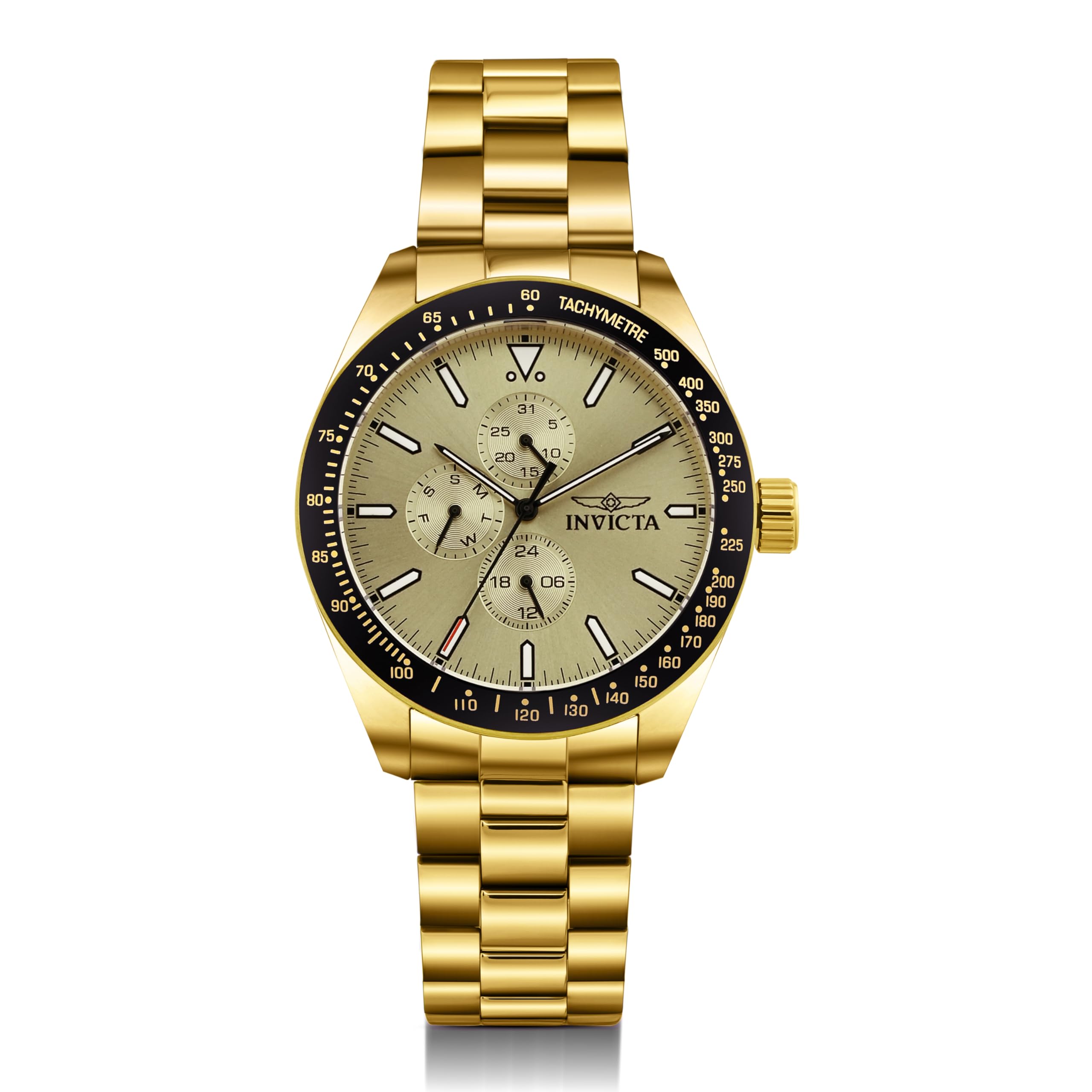 Invicta Men's 38970 Aviator Quartz Multifunction Gold Dial Watch