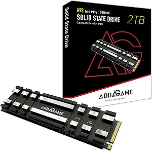 Addlink A93 2TB Storage Expansion for PS5 Console with Heatsink, Up to 7400mb/s, Gen 4 PCIe NVMe m.2 2280, SLC Cache Internal Solid State Drive(ad2TBA93M2P)