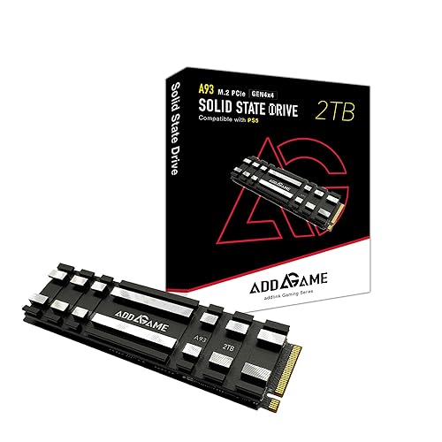 addlink A93 2TB M.2 SSD Storage Expansion for PS5 Consoles with Heatsink, Up to 7400 MB/s, Gen 4 PCIe NVMe 2280, Expansion for PC & Playstation 5, SLC Cache Internal Solid state drive made in Taiwan