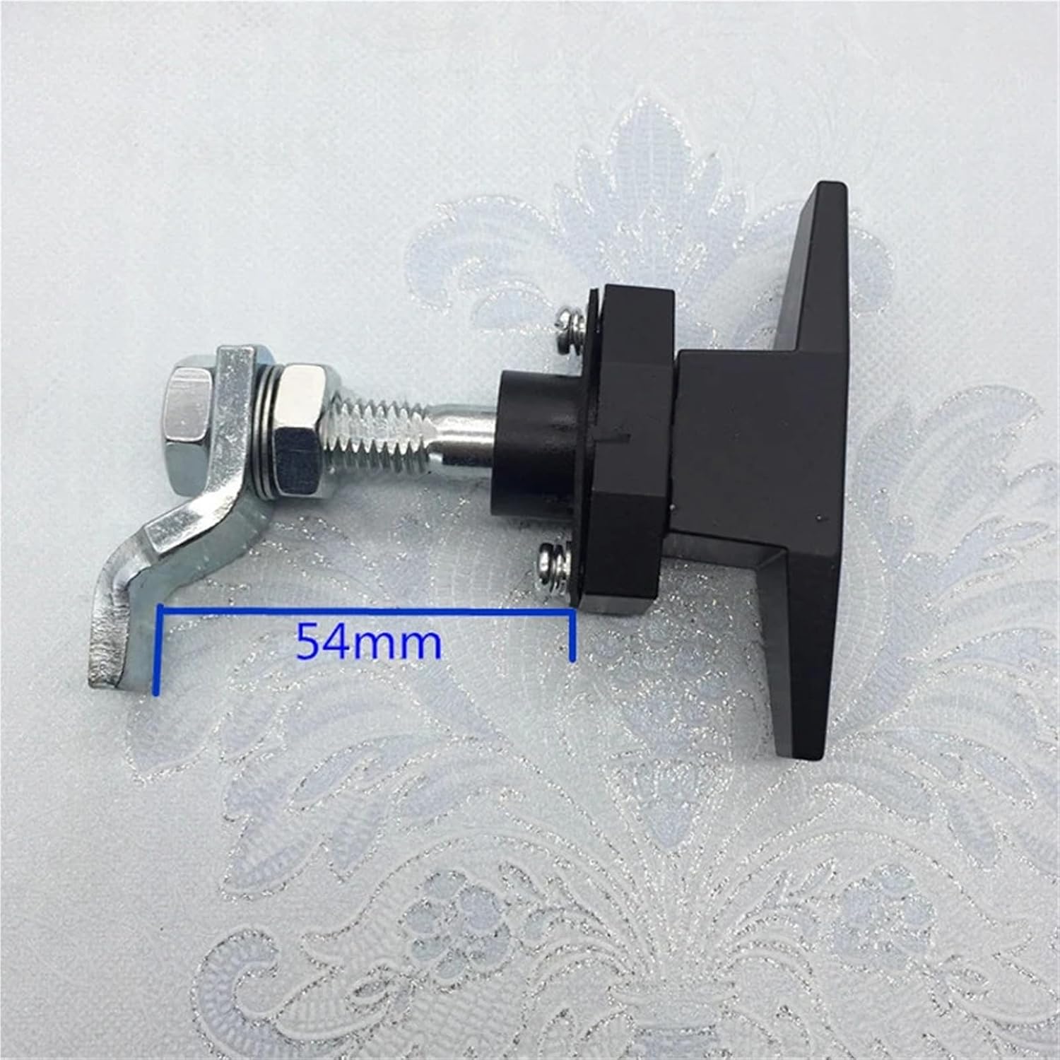 Stainless Steel Black T Shape Handle Telescopic Door Locks MS309-2 1Pcs