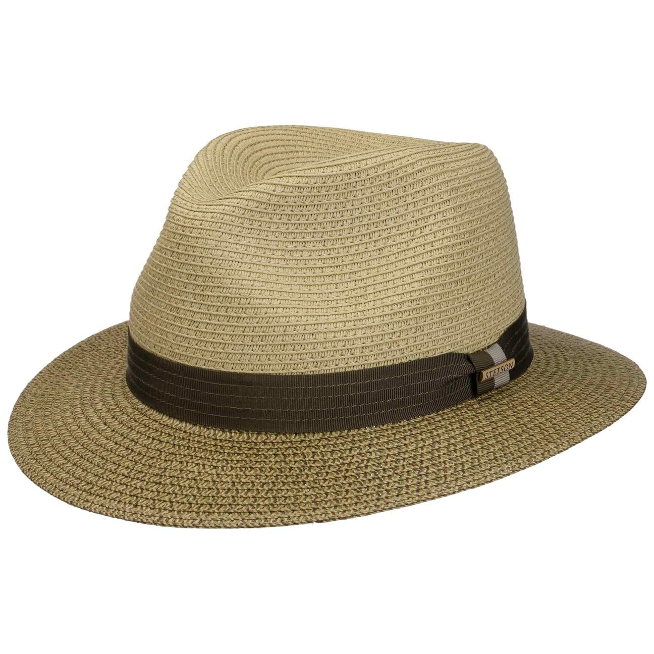 Stetson CHAPEAUSHOP Twotone Traveller Chapeau Paille Toyo Protection UV UPF 40 Unisexe Printemps Ete