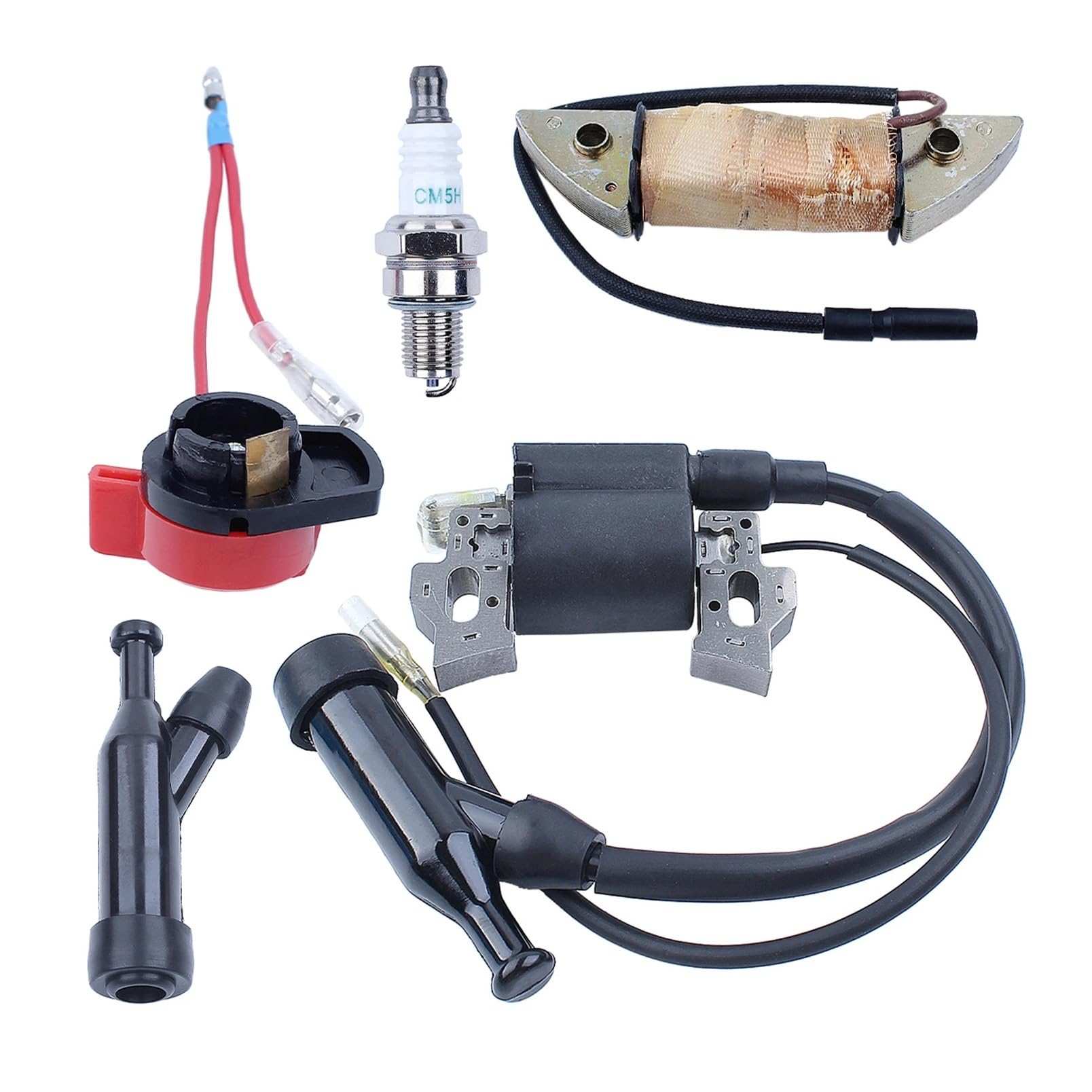 Interruptor de Parada y bujía de Bobina de Carga de Encendido de Motor pequeño Compatible 5.5HP 6.5HP para cortacésped