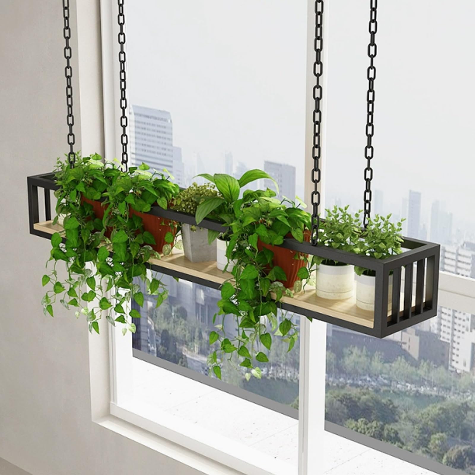 Étagère plafond suspendue métal fer porte-plante jardin suspendu intérieur