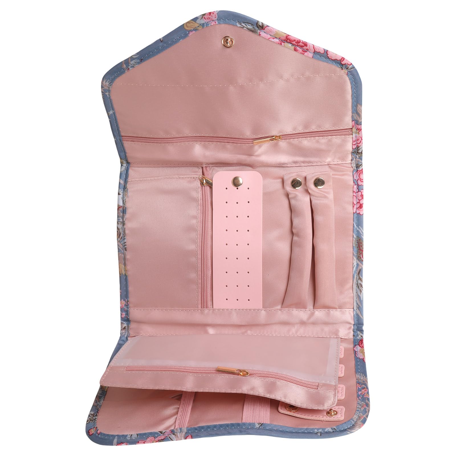 Mllepjdh Jewelry Storage Bag with Compartments Multifunctional Organizers for Earrings Bracelets Necklaces Elegant Jewelry Holder Protective Envelope