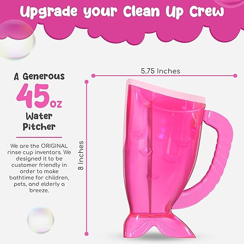 Miniatura 7 de Vaso de enjuague rosa para bebé y cubo de baño, sin desgarros, no tóxico, sin BPA, accesorio para niños de todas las edades, proporciona un baño