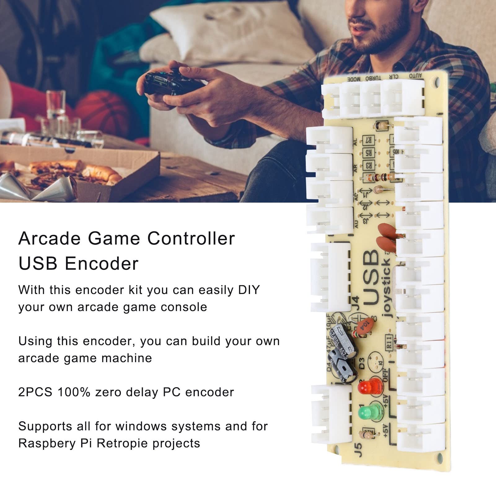Kafuty-1 Zero Delay Arcade USB Encoder Board,USB to Joystick
