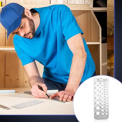 Miniatura 4 de 2 unidades de calibre de 24 brocas fraccionarias  Medidor de taladro de acero inoxidable con 29 agujeros para brocas de 116 a 12 pulgadas (plateado)