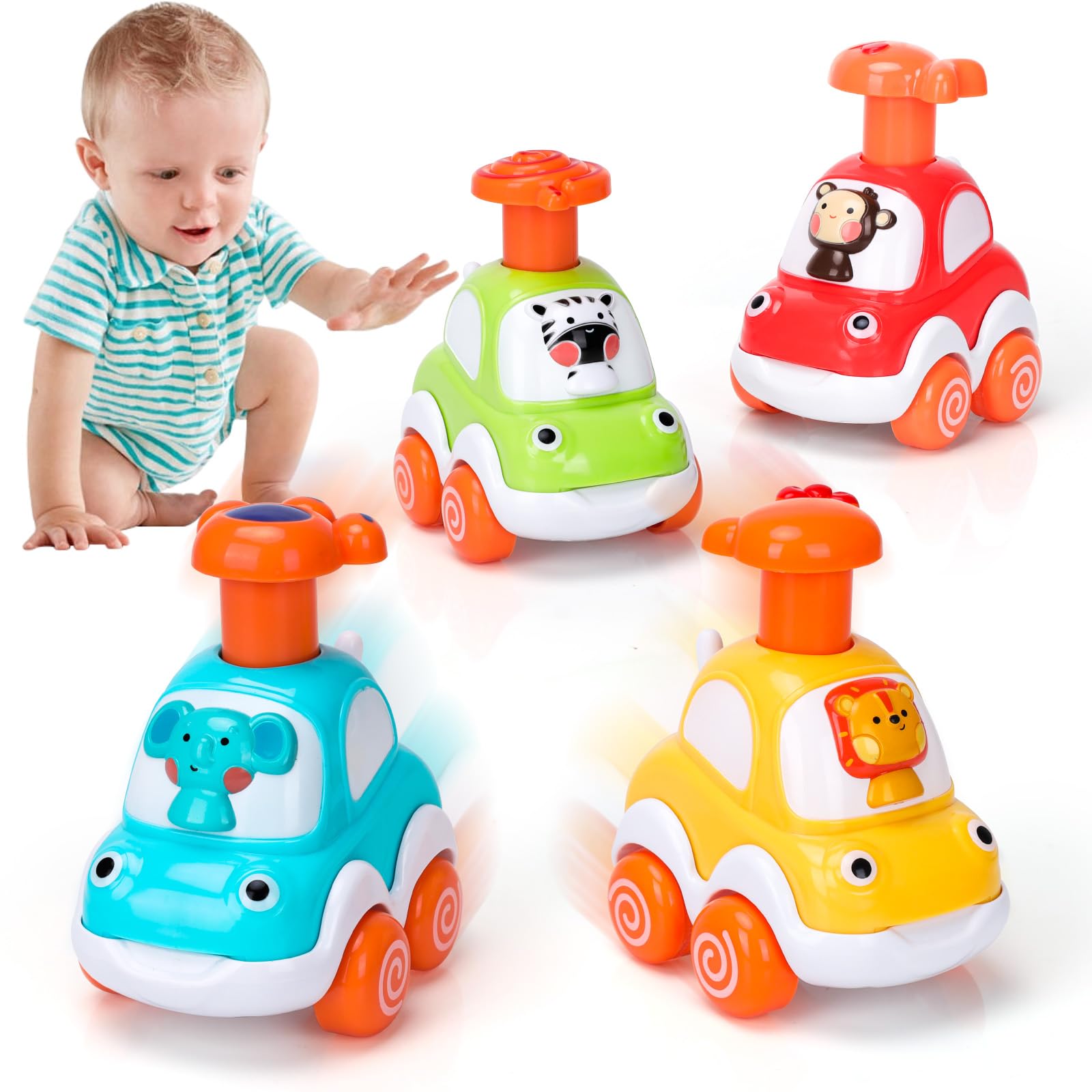 – Toddler Toy Cars for 1 Year Old Boy- 1st Birthday Gifts for Boys Girls, Baby Toys Press and Go Car Gifts for 1 2 Year Old Boy Girl Montessori Car Kids Toys Age 1 2 3 Year Olds