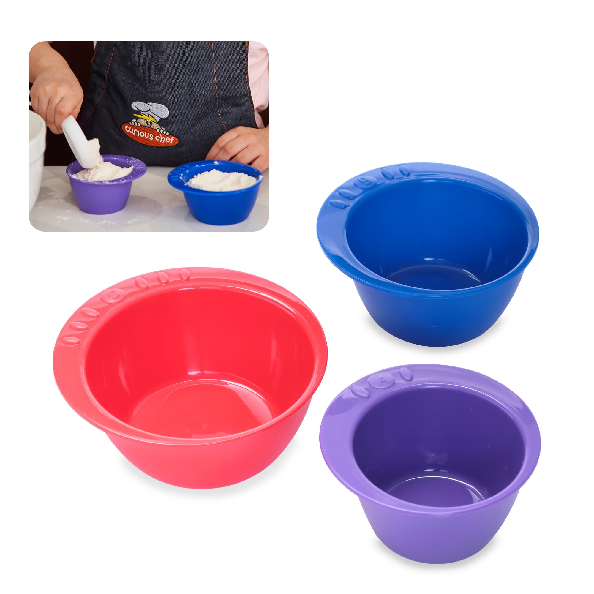 Curious Chef Children's 3-Piece Prep Bowl Set