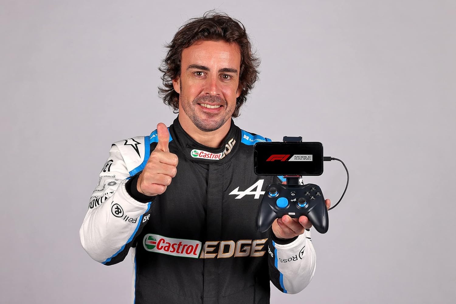 Mfi Certified Gamepad Controller for iOS iPhone – Licensed Alpine F1 Edition - Wired with L3 + R3 Buttons, Power Pass Through Charging, 8 Way D-Pad, and redesigned ZeroG Mobile Device