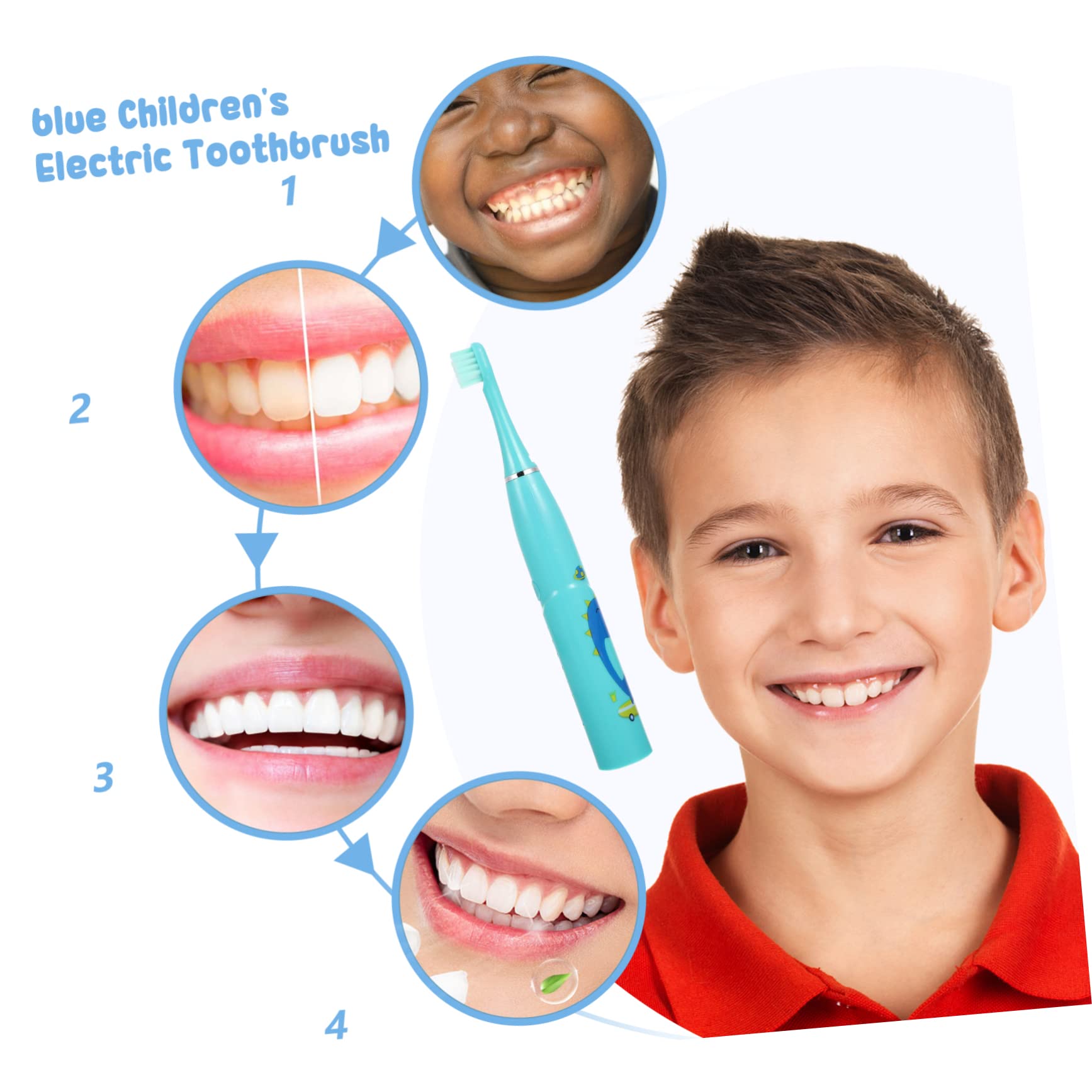 Baluue 3sets Spazzolini Elettrici Per Ragazzo Ragazza Ricaricabile e Portatile Con Testine Morbide Per Igiene Orale Divertente e Sicura Durante Bagno