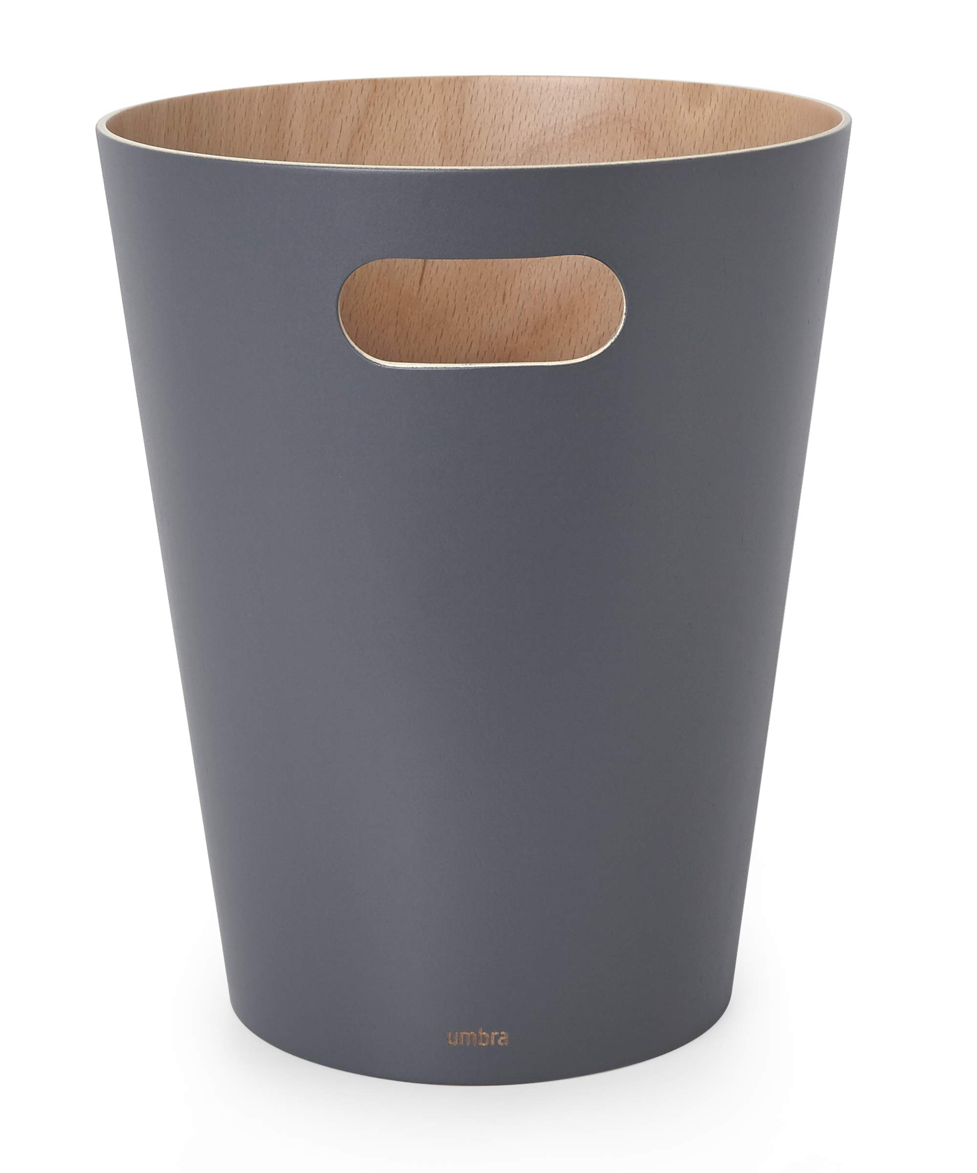 Umbra Woodrow 2 Gallon Modern Wooden Trash Can, Wastebasket, Garbage