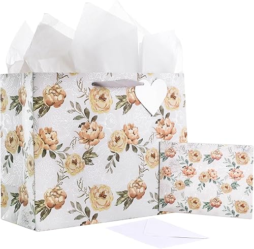 Miniatura 8 de LeZakaa Bolsa de regalo de boda de 13 pulgadas, bolsa de regalo plateada con papel de seda, etiqueta de regalo y tarjeta, número de 25 pulgadas con