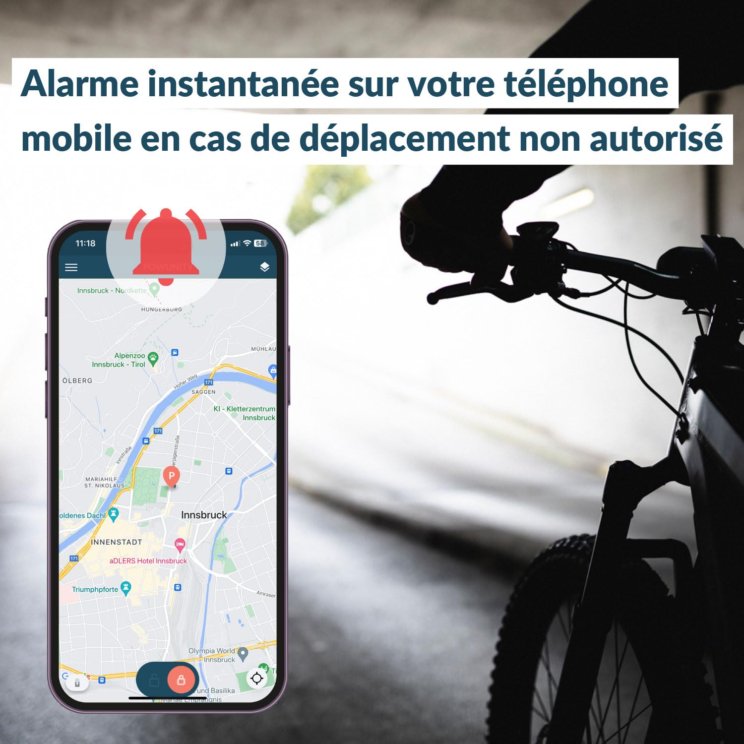 BikeTrax Traceur GPS Vélo Électrique - Compatible avec 95% des Marques, Protection Contre Le Vol Puissante, Suivi en Temps Réel Via App iOS et Android, Inclus : Système d’Alerte et Carte SIM