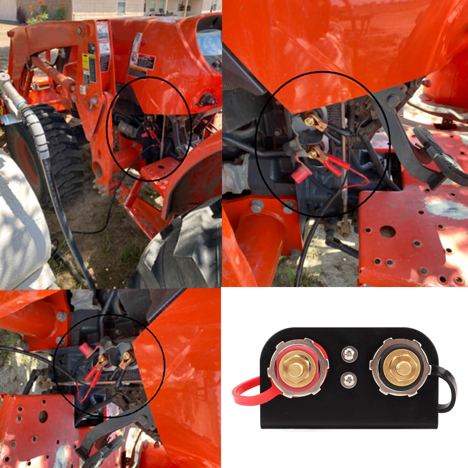 Morsetti Batteria Remoti M10x2 con Coperchio di Sicurezza, Kit Posti di Avviamento per Ricarica e Jump Start, per UTV, ATV, Auto, Camion, Trattori e Barche