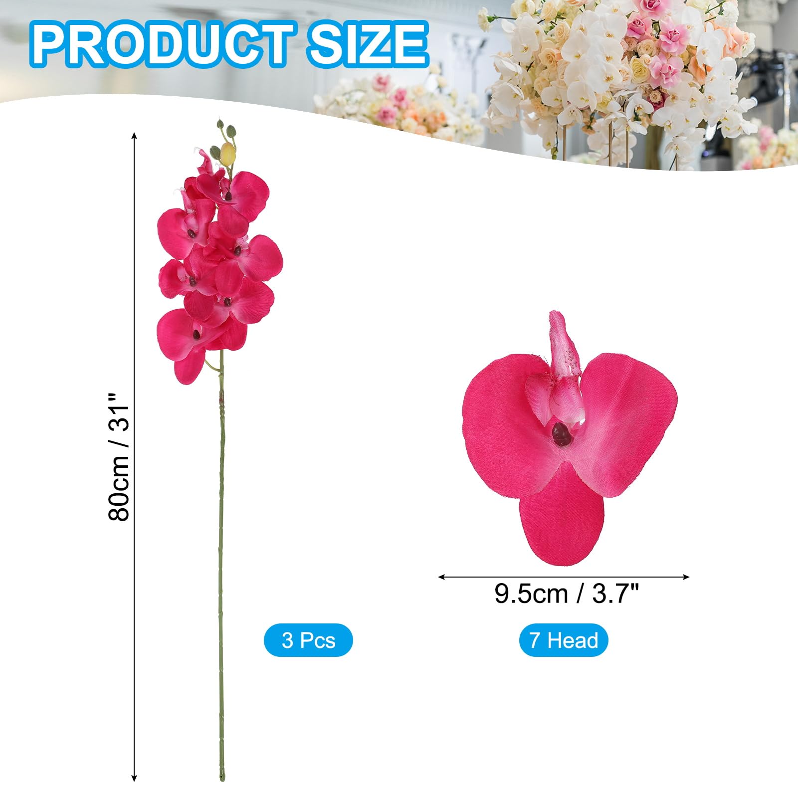 PATIKIL Artificial Orchid Stems 31" - Image 2