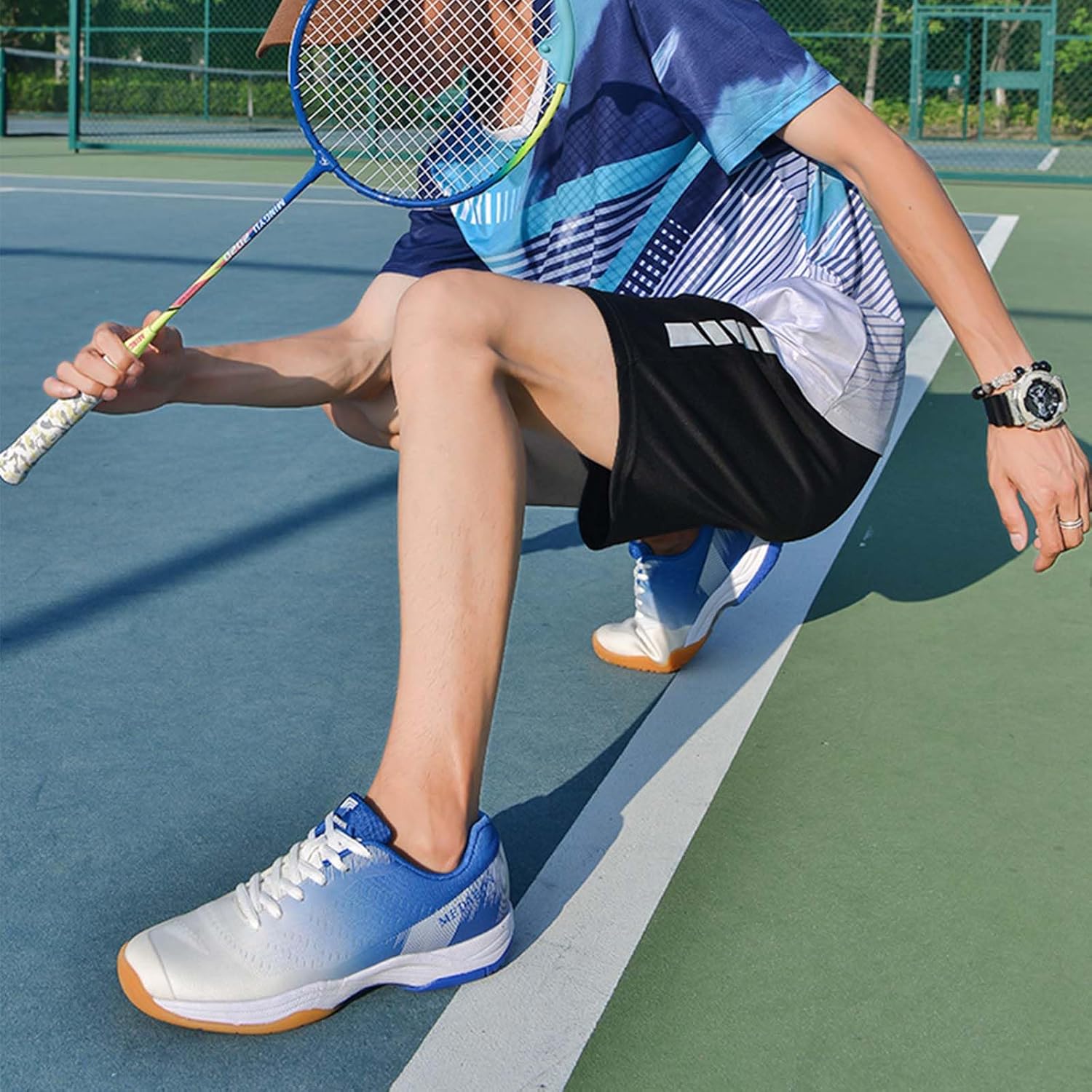Men's Pickleball Shoes Tennis Racquetball Squash Athletic Shoes Non-Slip Breathable Court Sneakers for Indoor Sport