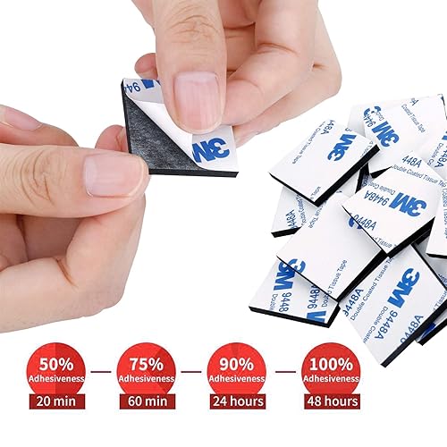 Miniatura 5 de UPINS Paquete de 60 cintas de espuma de doble cara, cuadradas, autoadhesivas, color negro, almohadillas adhesivas fuertes para suministros de