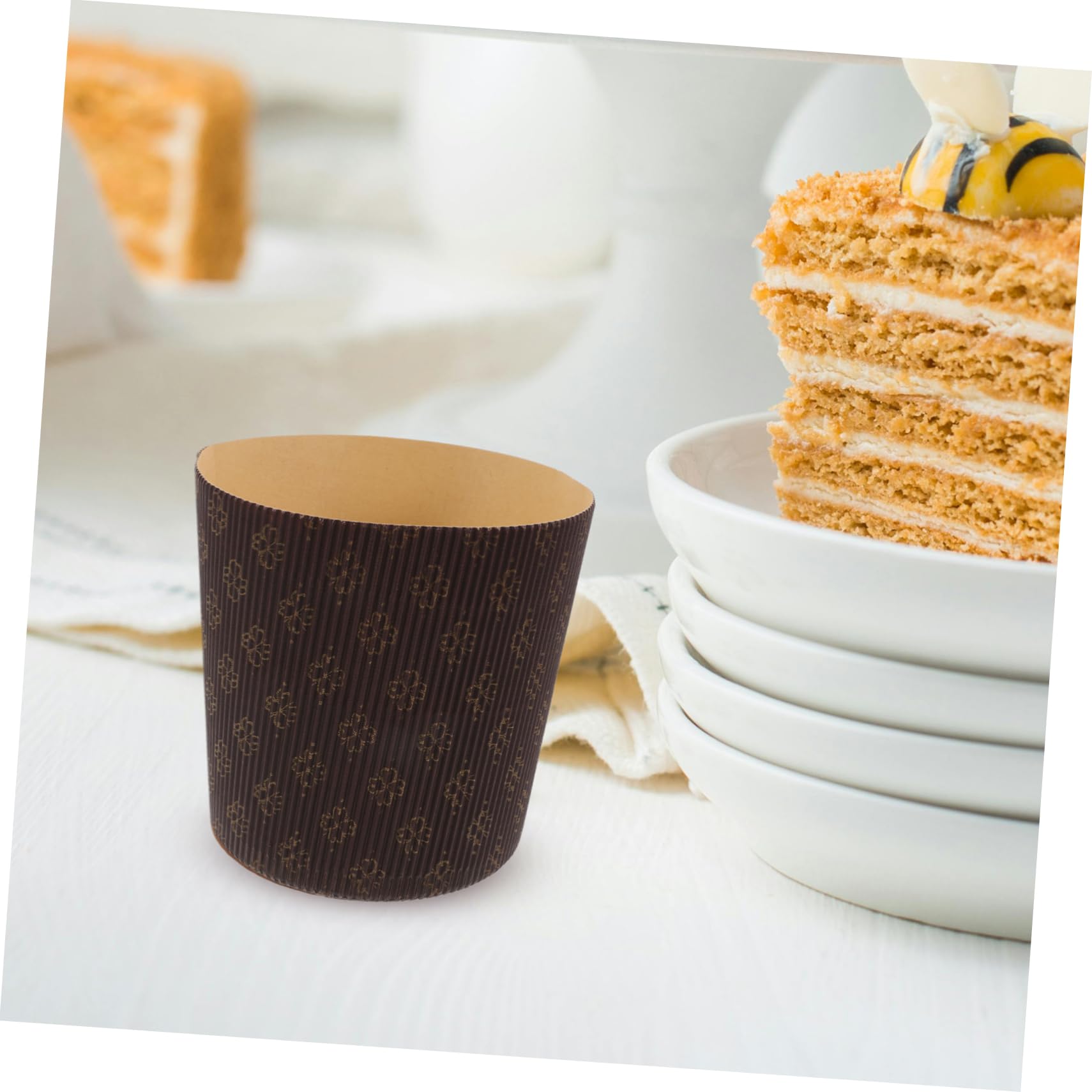 Molde de Papel para Hornear Panettone 10 Cm, Papel Resistente Grasa, Color Café, 25 Unidades, para Repostería Casera y Panadería Profesional