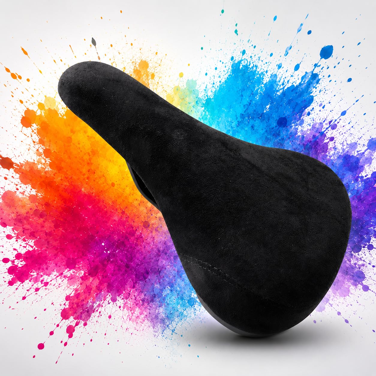 BMX Bike Saddle, Ultralight Soft Bicycle Seat for Dirt Jump, Freestyle & Racing, Durable Fiber Cloth Cover, Comfortable Replacement Saddle for BMX & Cruiser Bikes