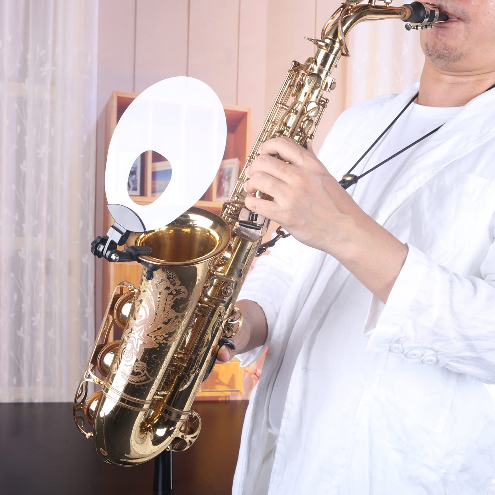 Btuty Déflecteur de saxophone en plastique avec fonctions silencieuses et réfléchissantes pour instrument à vent