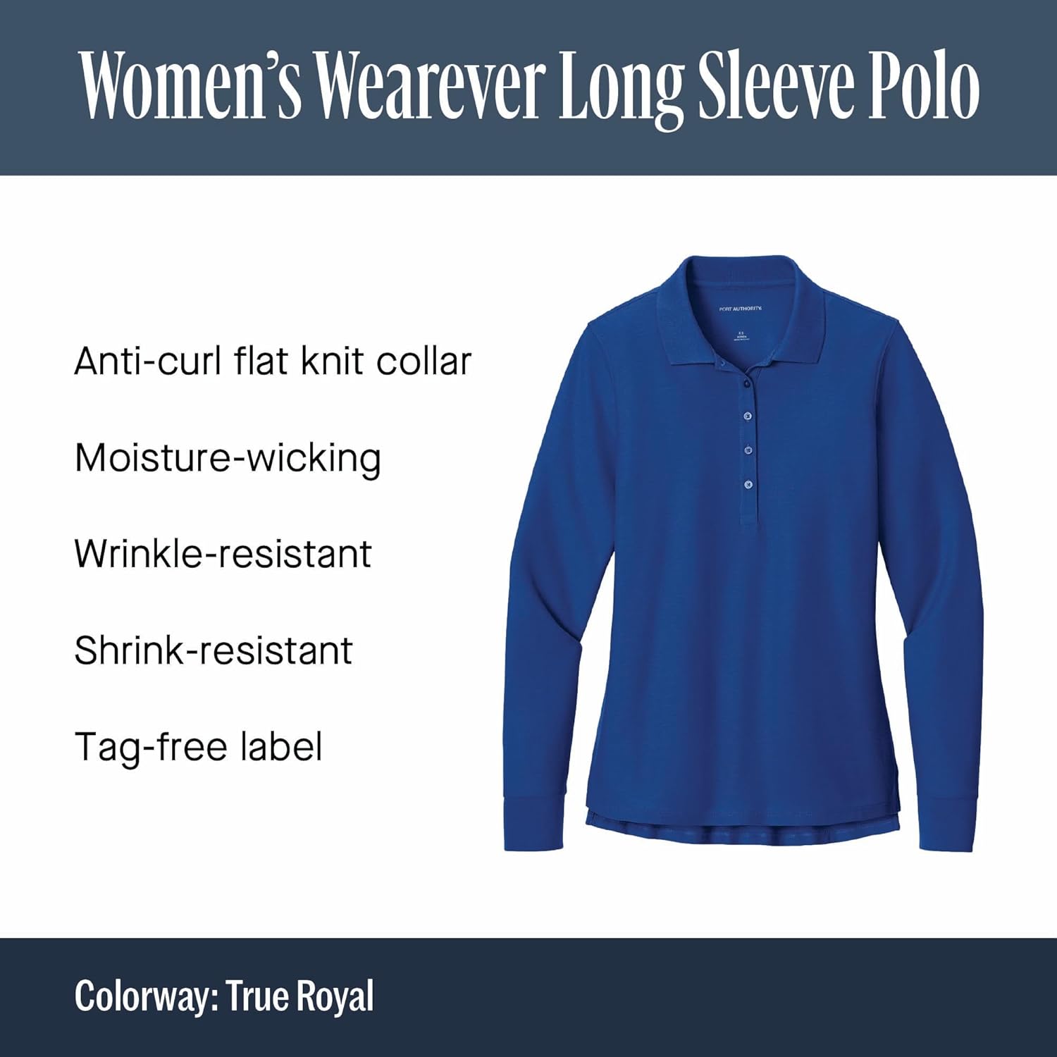 Port Authority Women's Wearever Signature Pique Long Sleeve Polo - Image 5