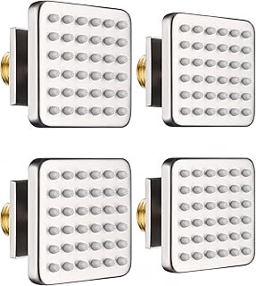 3 inch Body Jets for Spa Massage - Brass Square Shower Body Jets with 36 Silicone Spray Heads and 216 Spout Holes - NPT1/2" - 4PCS (Brushed Nickel)