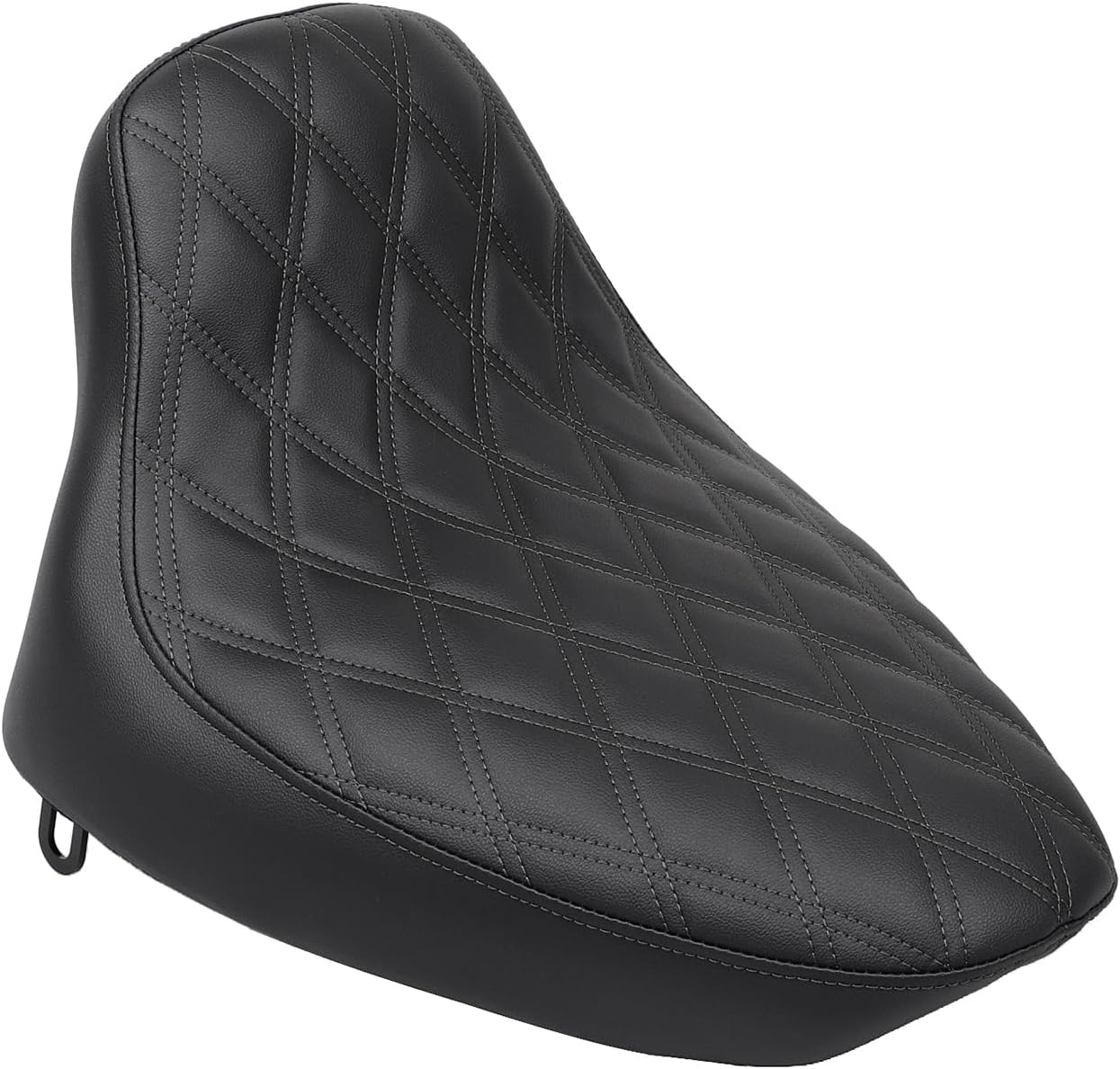 Black Lattice Stitched Motorcycles Synthetic Leather Solo Seat Front Driver Seat for Harley Softail FXST and FLST Fat Boy Heritage Softail 1984-1999 (Except FL Springer)