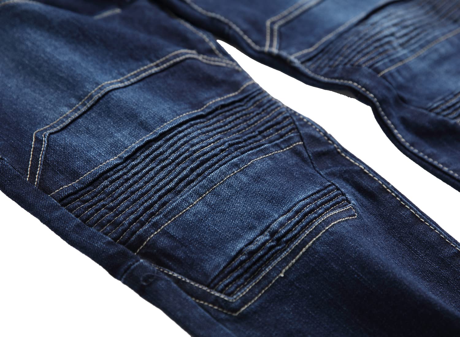 DANT BULUN Jeans da motociclista da uomo strappati Slim Straight Fit con cerniera Deco, 9006., 48
