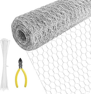 LPAMABA 40cmx10m Kaninchendraht Hasendraht Verzinkt Maschendraht Hühnerdraht Chicken Wire Sechseckdraht Sechseck Drahtgitt...