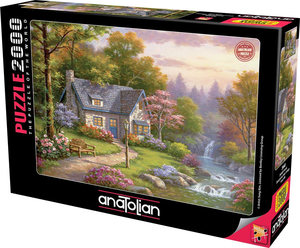 AnatolianPuzzle - Stonybrook Falls Cottage, 2000 Piece Jigsaw Puzzle, #3940