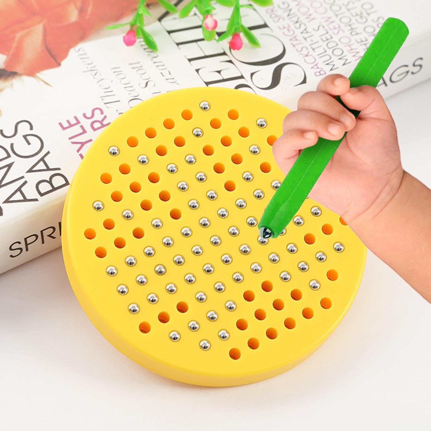 6 Parties du Crayon Aimant De Plaque d'image, Crayon Magnétique, Aimant pour Plateau Magnétique, Outils De Plaque Magnétique pour Enfants, Crayon Aimant pour Revêtements Aimant.