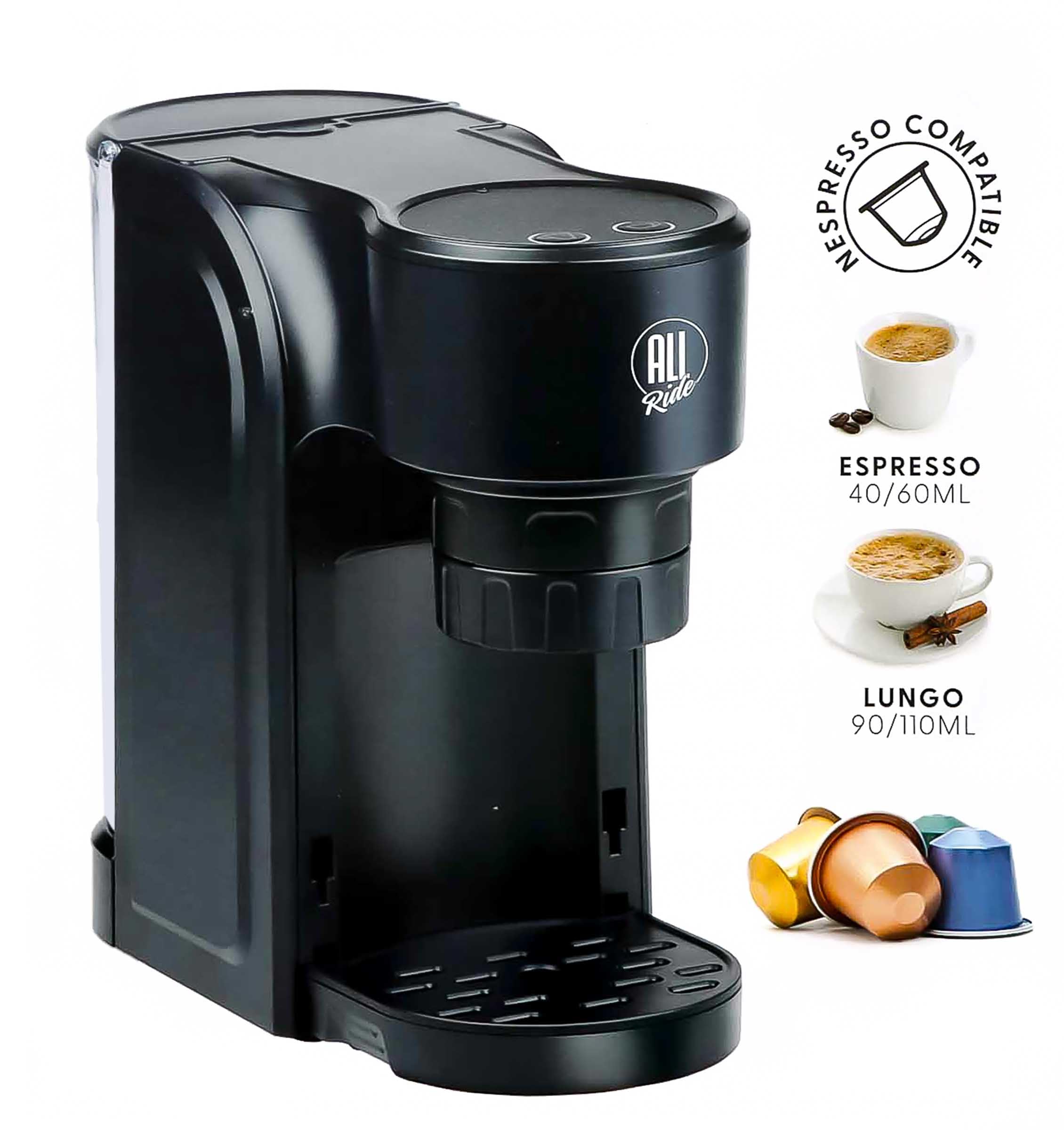 All Ride Macchina per caffè a capsule per camion, 24 V/300 Watt, macchina a capsule di caffè con pulsanti con sensore LED, dimensioni della tazza, volume del serbatoio dell'acqua massimo 0,55 l