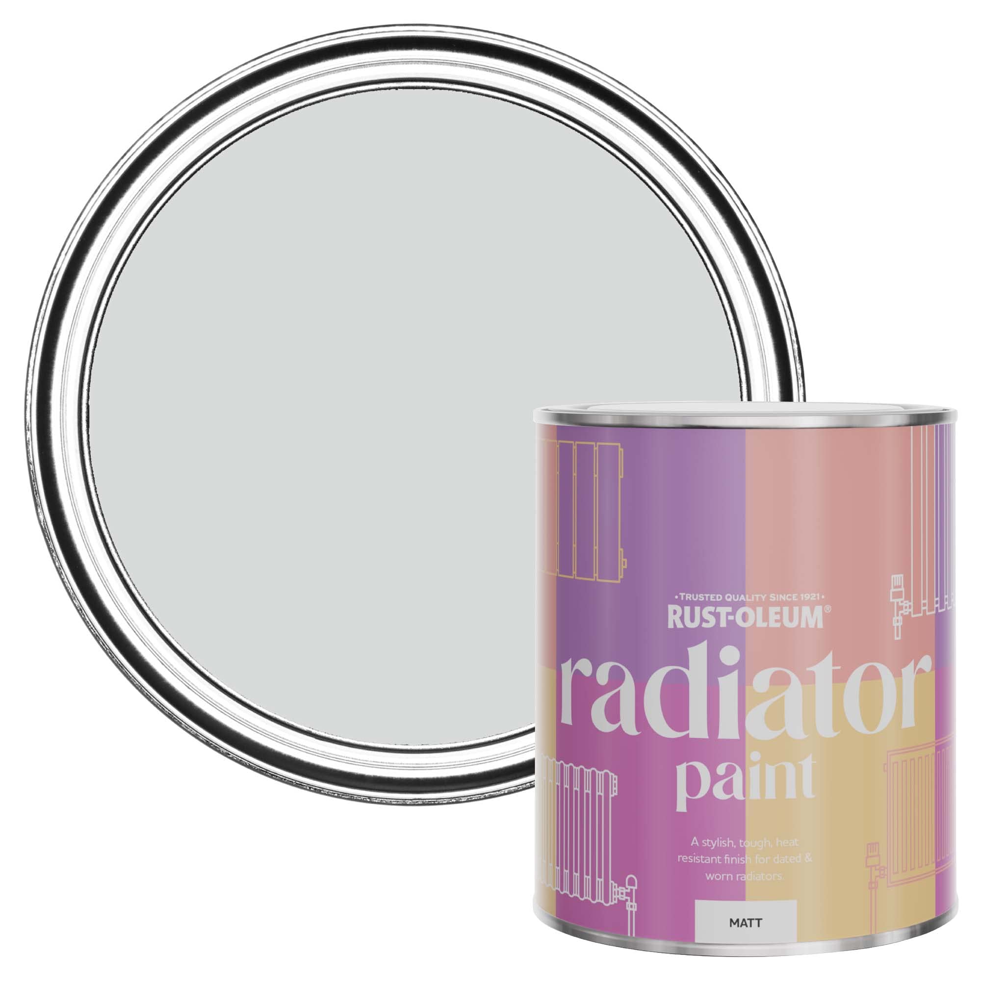 Rust-Oleum Grey Radiator Paint in Matt Finish - Winter Grey 750ml