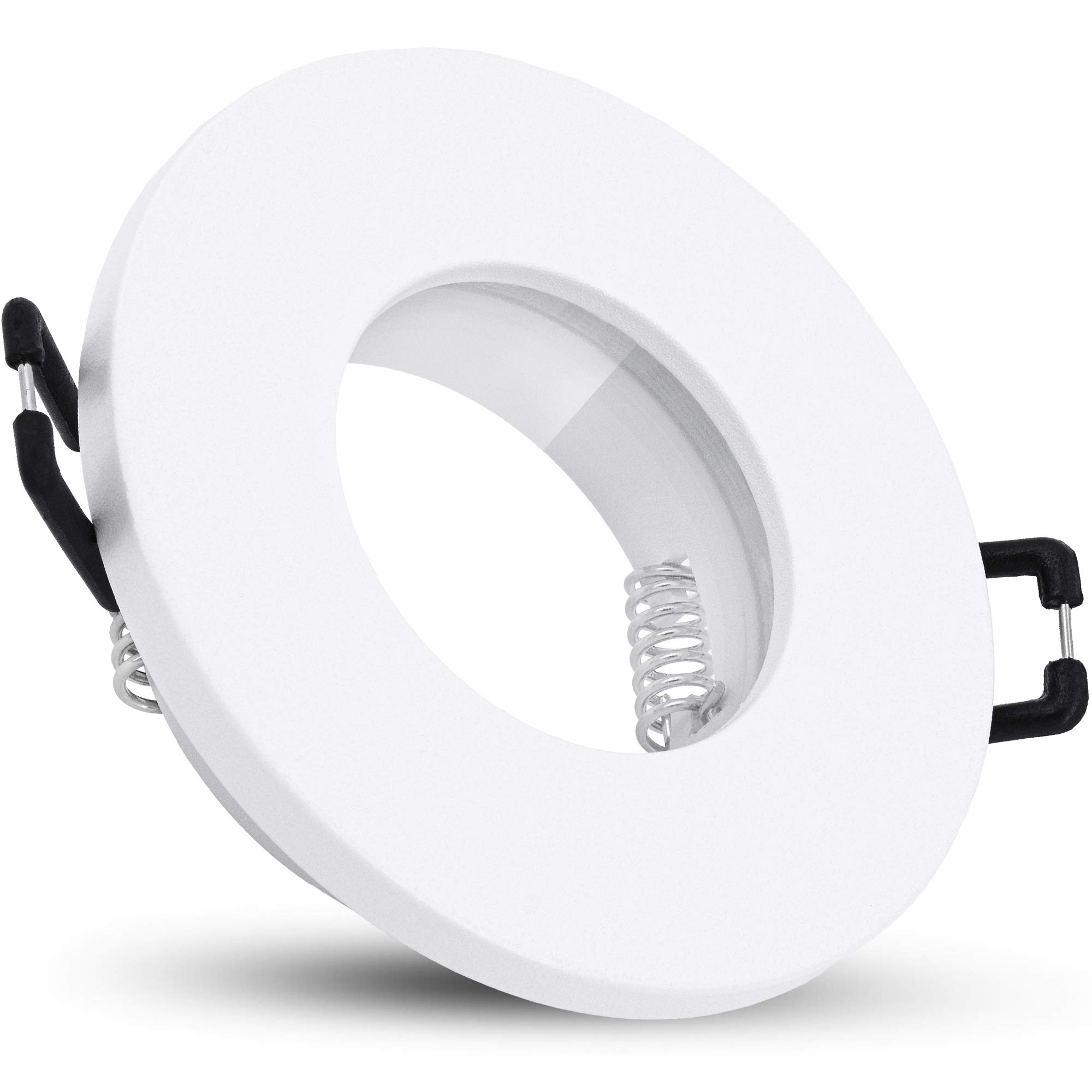 linovum 10 faretti da incasso a soffitto ISAWO con attacco GU10 – Telaio da incasso IP65 bianco rotondo per bagno ed esterno