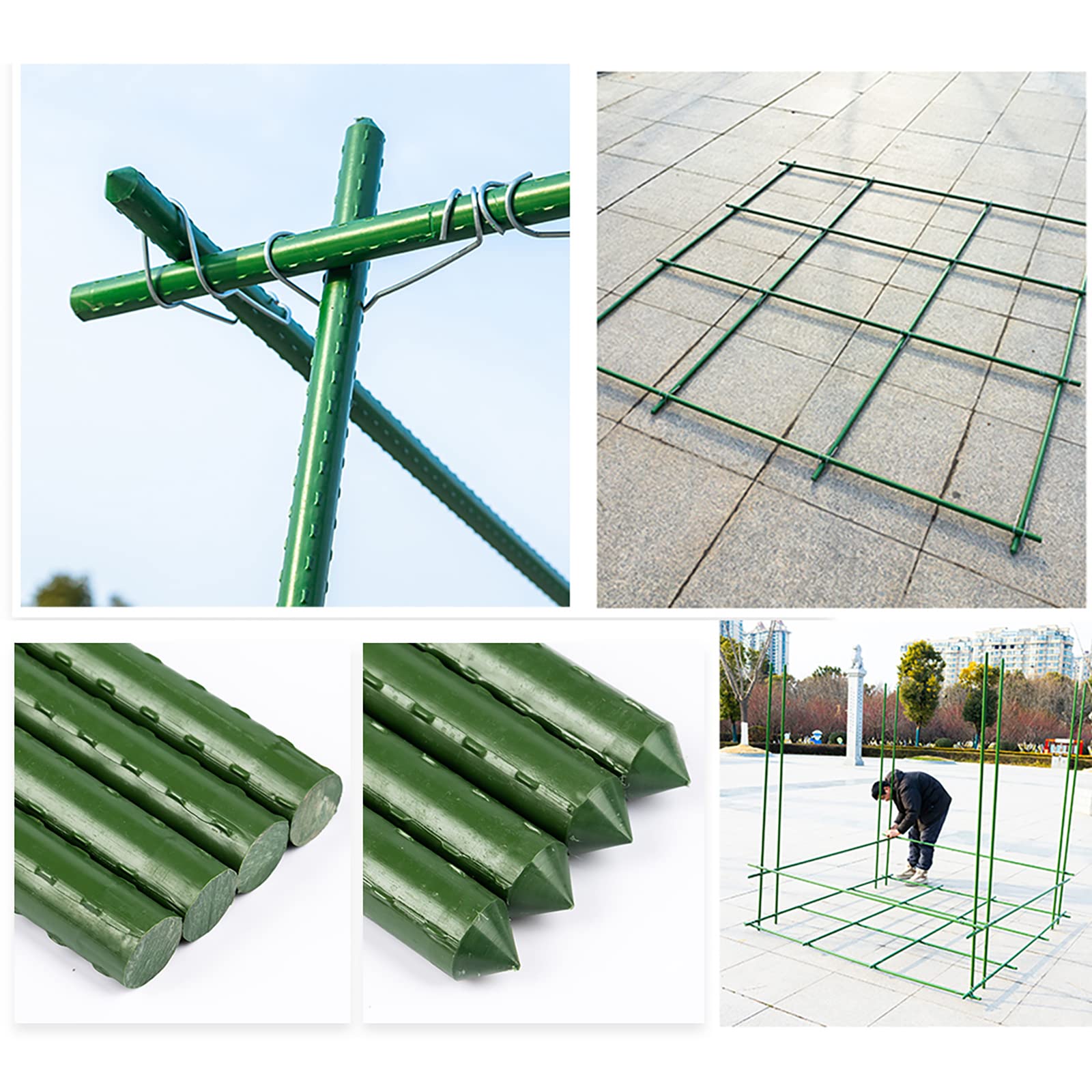 Lot de 20 Tuteur Plante Grimpante Tuteurs pour Plantes Poteau Totémique pour Plantes de Jardin et Pots pour Les Plantes de Concombre et de Tomate en Pot (L:150cm/59in,D:16mm/0.62in)