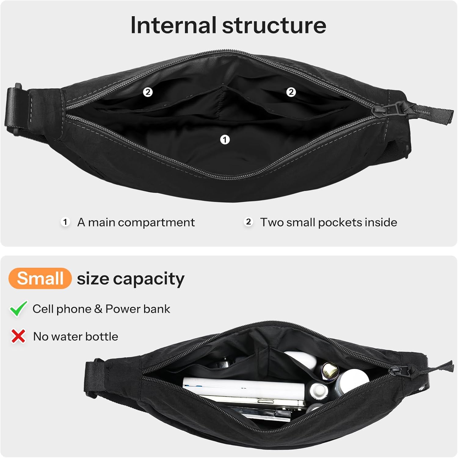 YIKOEE Crescent Bag for Women Men Small Sling Crossbody Bag with Half Moon Shape - Image 5