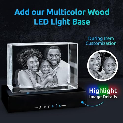 Miniatura 2 de ArtPix 3D Foto de cristal, regalos personalizados de Navidad para esposa, mujer, mamá, ella, él, hombres, madre, abuela, gran regalo personalizado